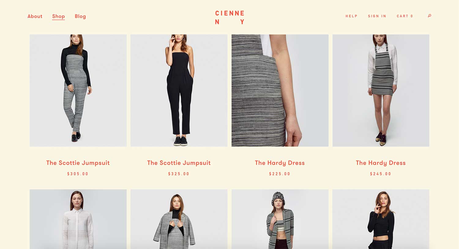 Cienne NY Products Page